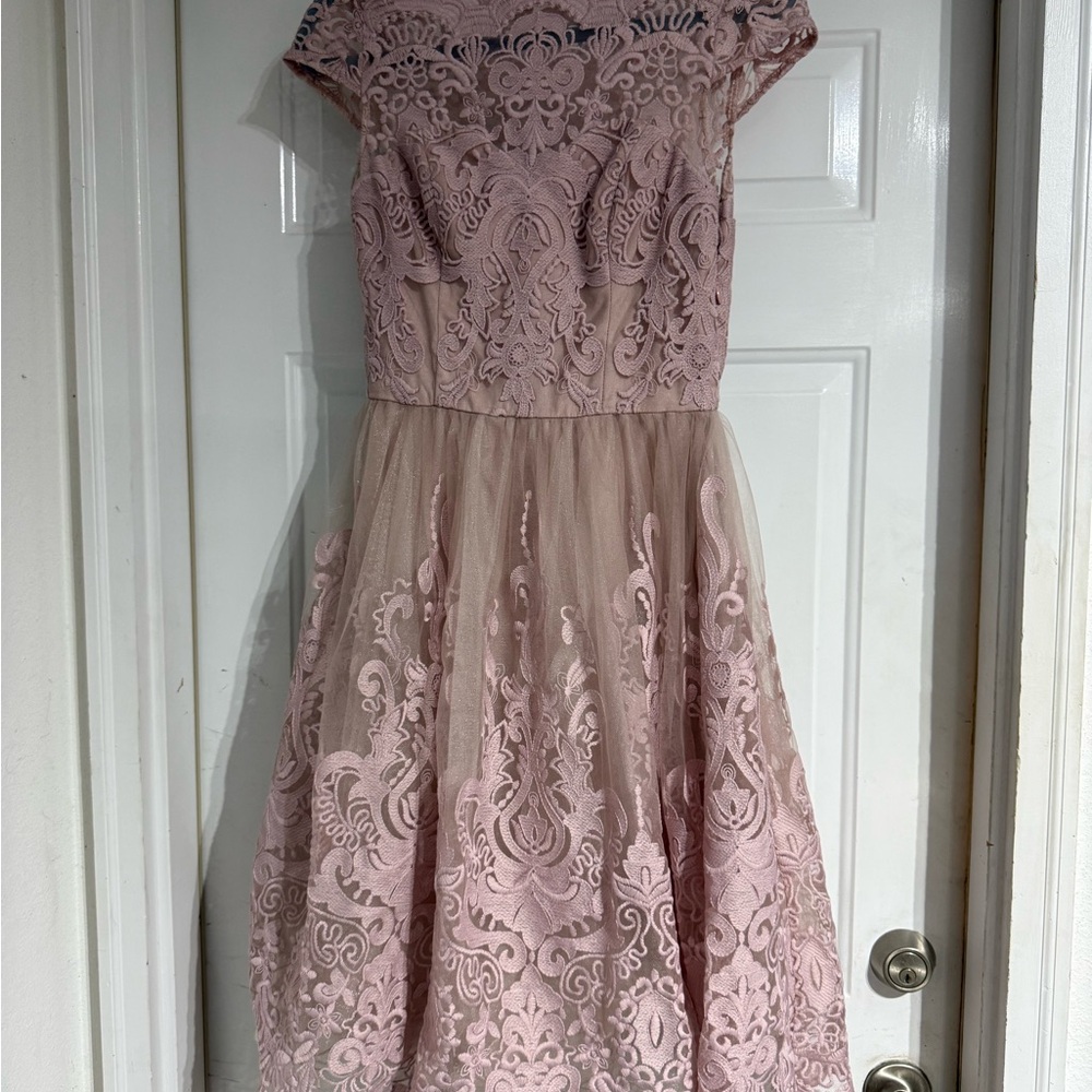 Chi Chi London Blush Lace Kids Dress